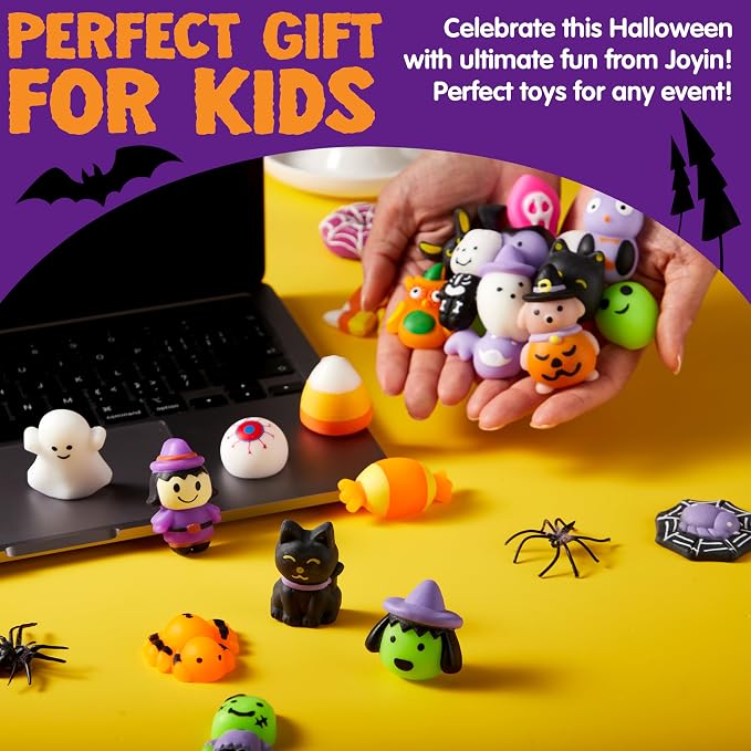 JOYIN 48 PCS Halloween Mochi Squishy Toys - Party Favors for Kids - Image 6