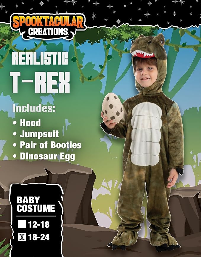 JOYIN Realistic T-Rex Dinosaur Jumpsuit - Halloween Costume with Egg - Image 7