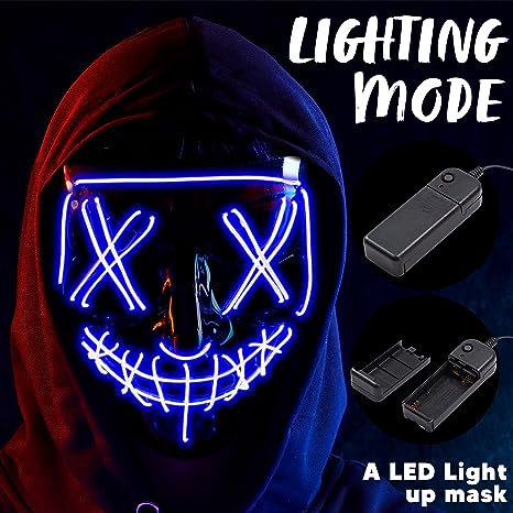 LED Cosplay Scary Mask And Gloves - Image 4