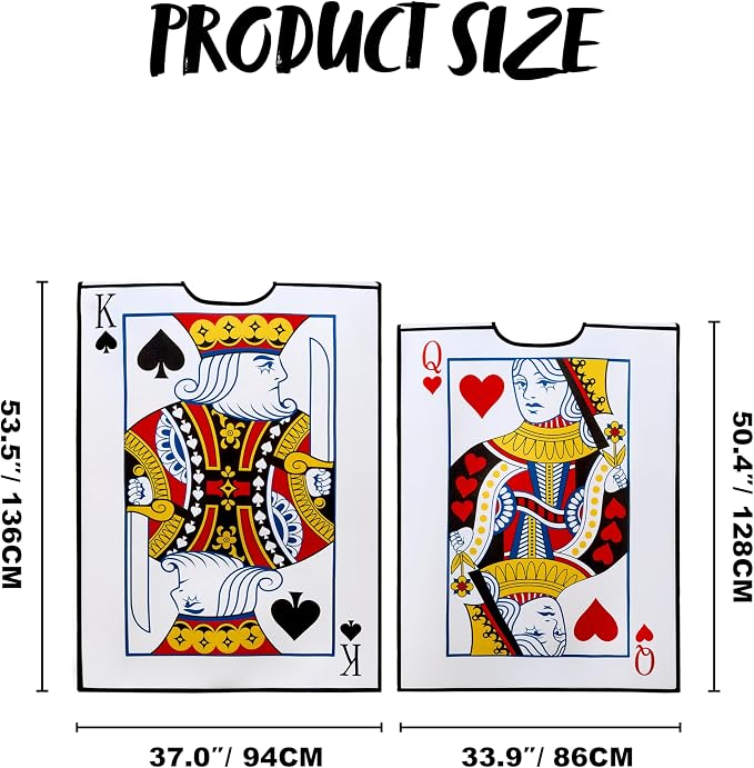 JOYIN 2 PCS King & Queen Playing Card Costume - Adult Couple Halloween Set - Image 6