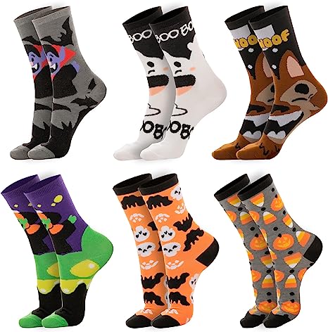 6-Pack Halloween Holiday Socks for Women
