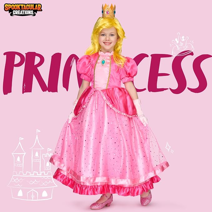 JOYIN Girls Pink Princess Dress with Crown - Halloween Costume - Image 5