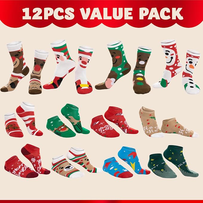 JOYIN 12 Days Christmas Socks - A Cozy Surprise Every Day - Image 2