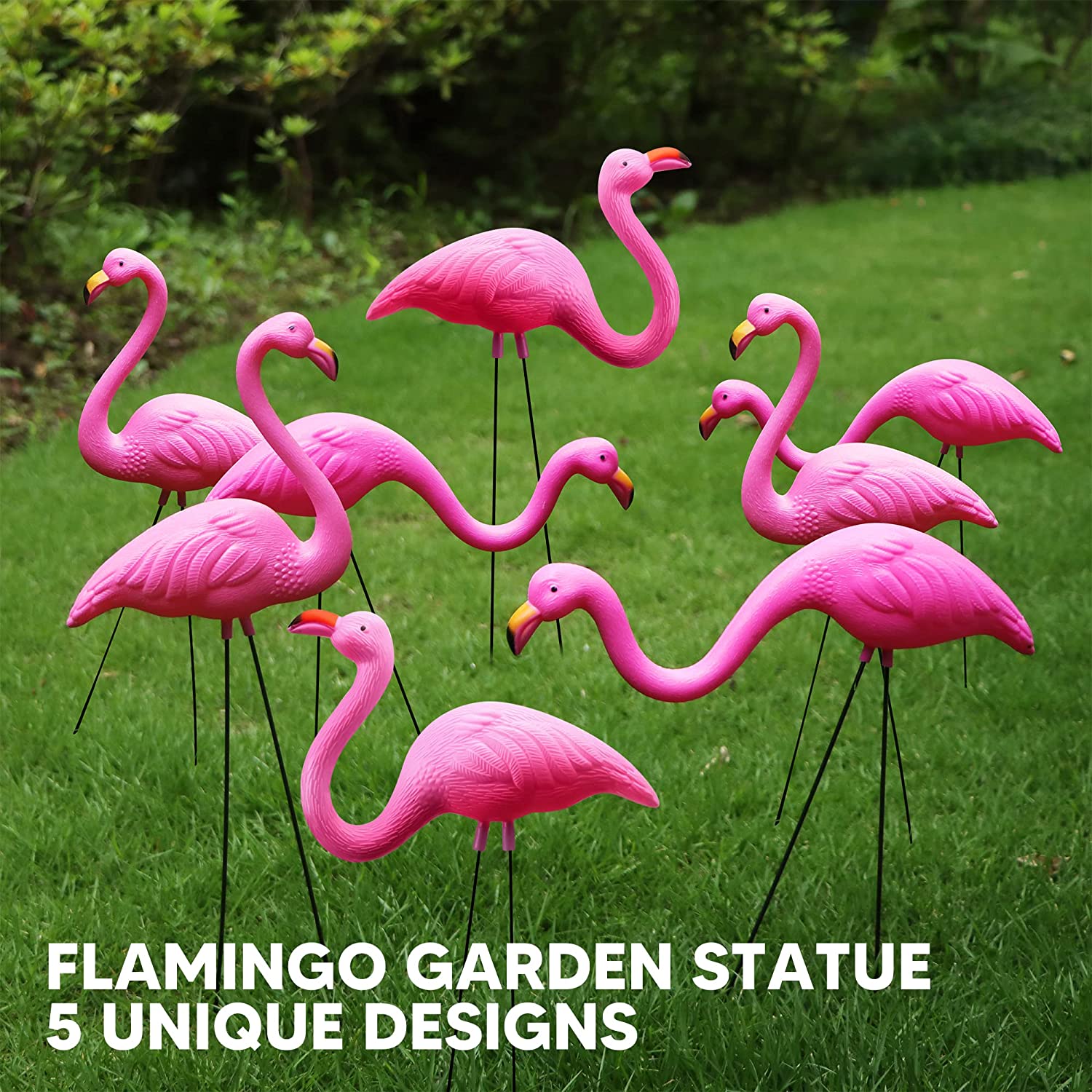 10Pcs Small Pink Flamingo Yard Ornament - Image 7