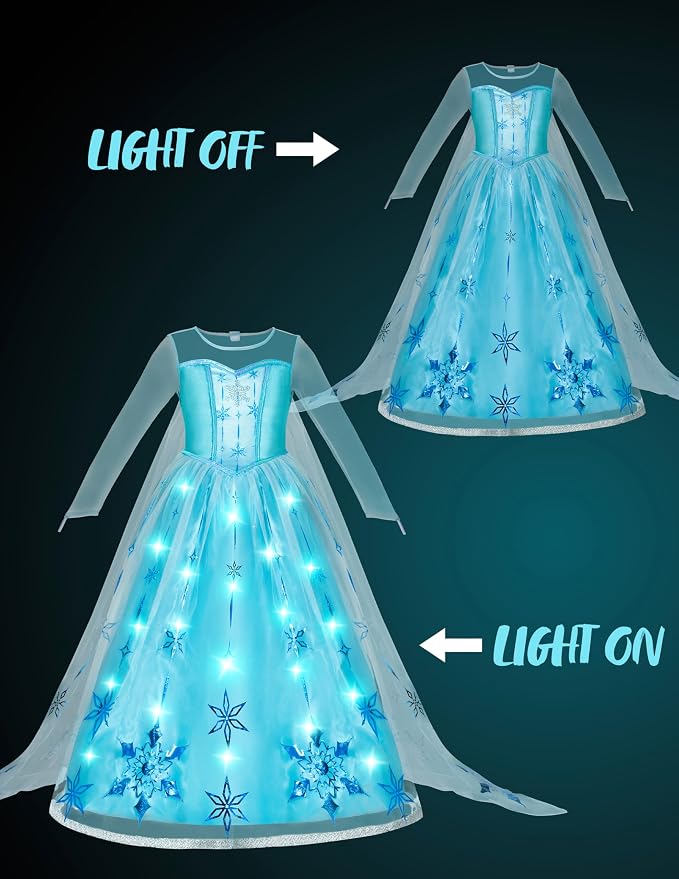 JOYIN Girls Ice Princess Dress - Light-Up Halloween Costume - Image 3