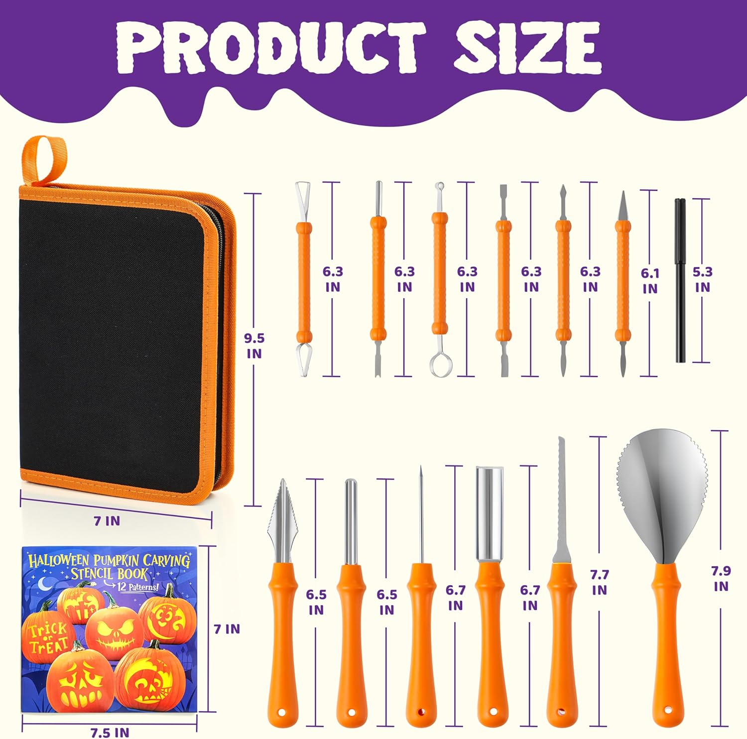 14 Pcs Halloween Pumpkin Carving Kit - Image 4
