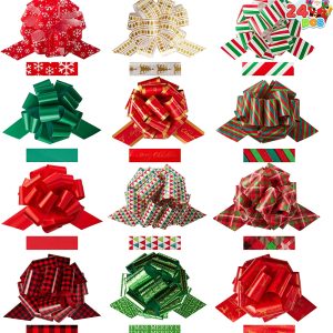 24Pcs Christmas Gift Wrap Ribbon