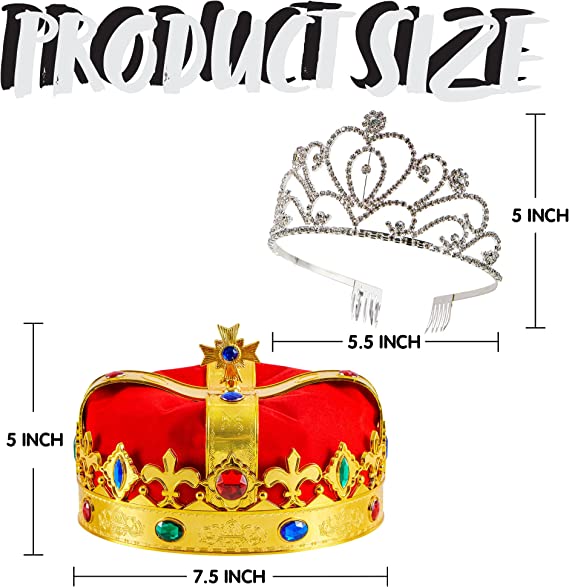 Kings and Queens Royal Crowns, 2 Pack - Image 3