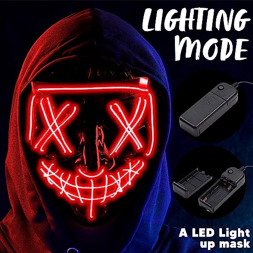 LED Scary Mask And Gloves (red) - Image 4