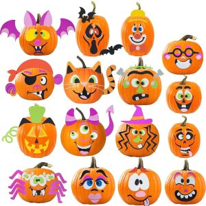 16 Foam Halloween Pumpkin Decorating Craft Kit