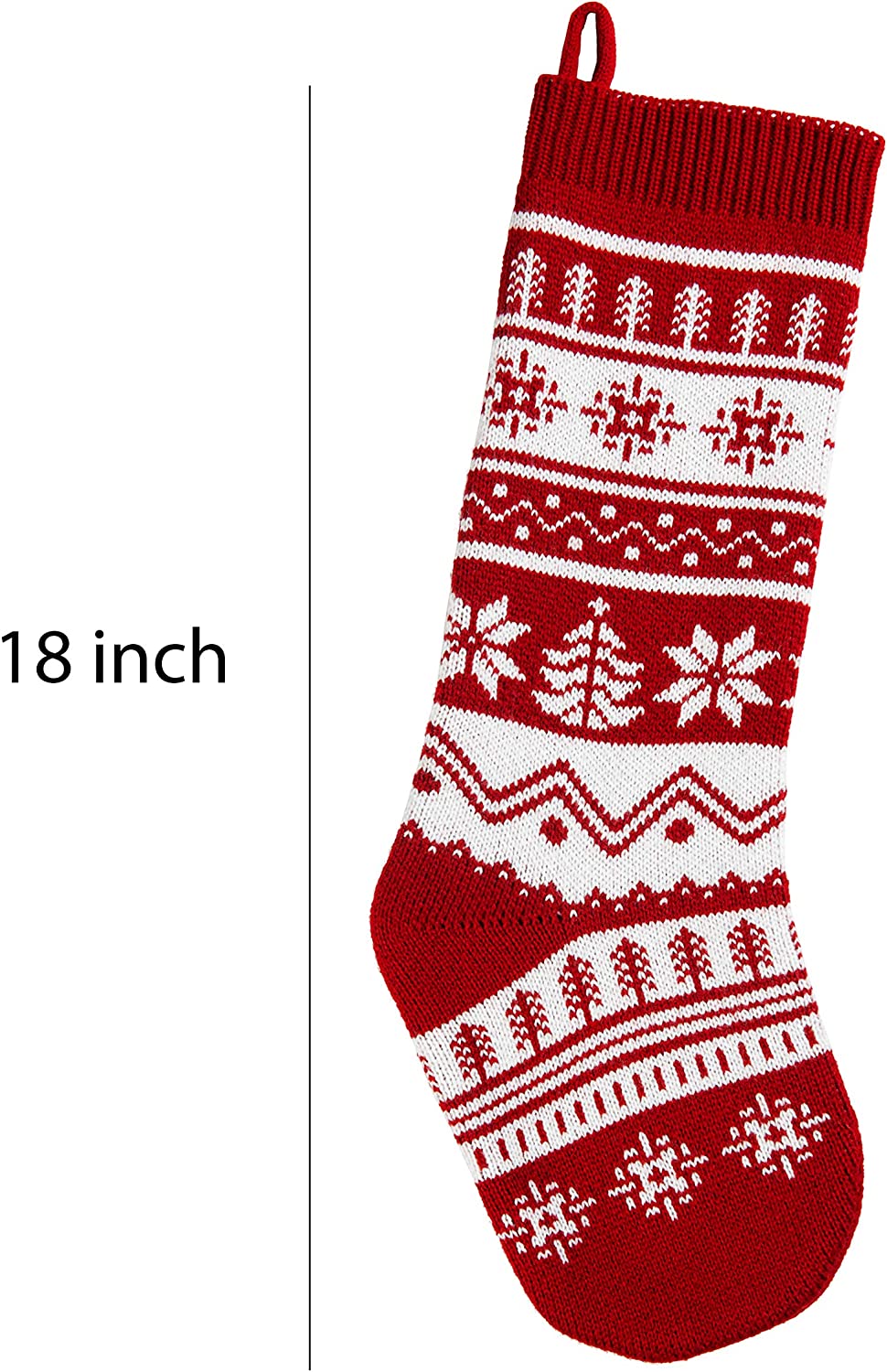 18in Knit Christmas Stockings, 6 Pack - Image 2
