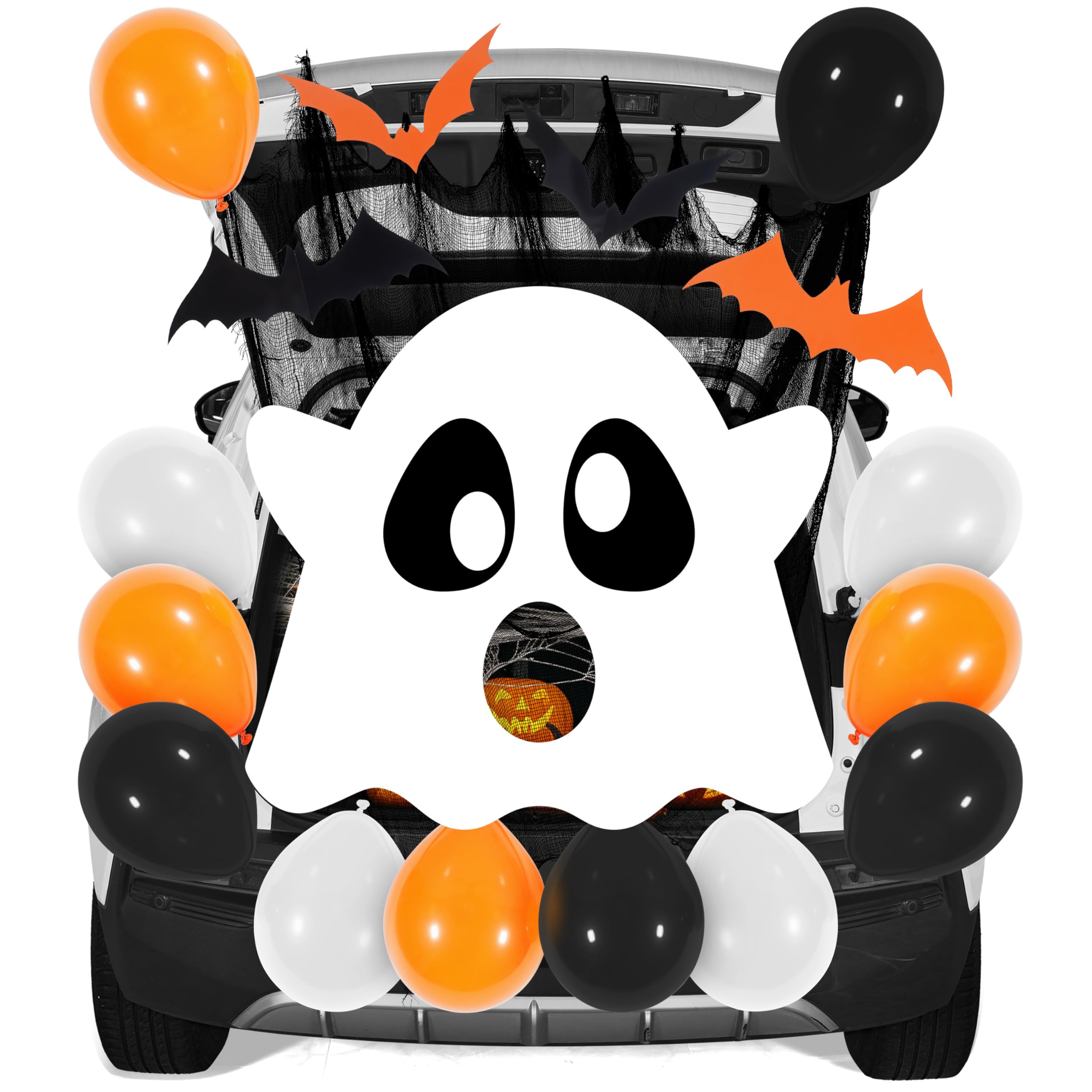 JOYIN Halloween White Ghost Trunk or Treat Car Decor Kit