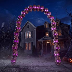 JOYIN 7.2 FT RGB Skull Archway - LED Halloween Outdoor Decoration