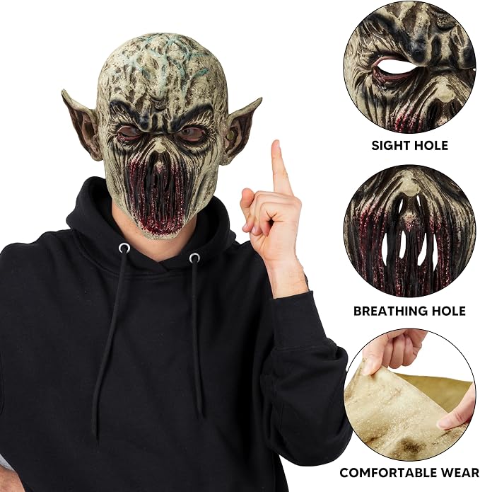 JOYIN Scary Zombie Mask - Full Head Latex Halloween Accessory - Image 3