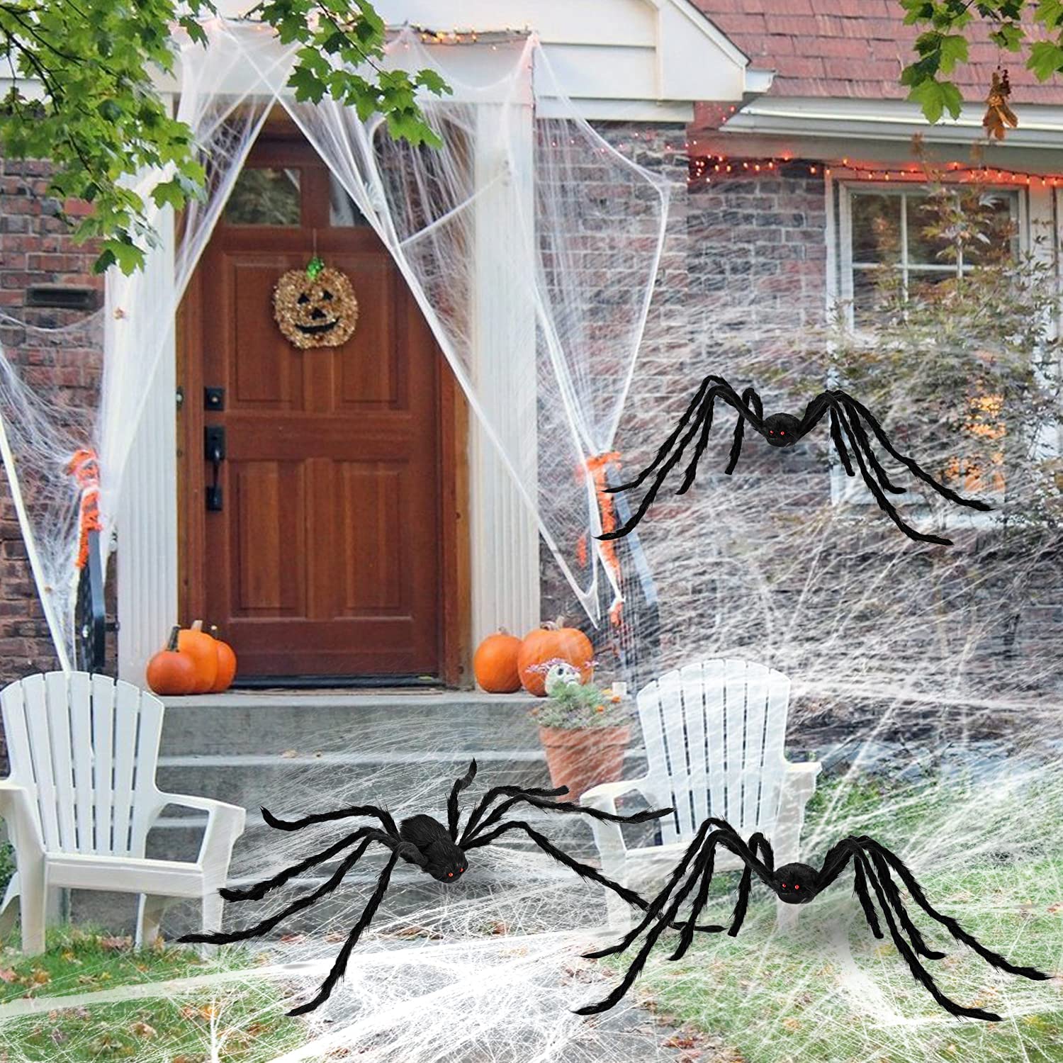 3 Pack Halloween Realistic Hairy Spiders - Image 5