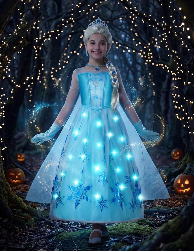 JOYIN Girls Ice Princess Dress - Light-Up Halloween Costume - Image 4