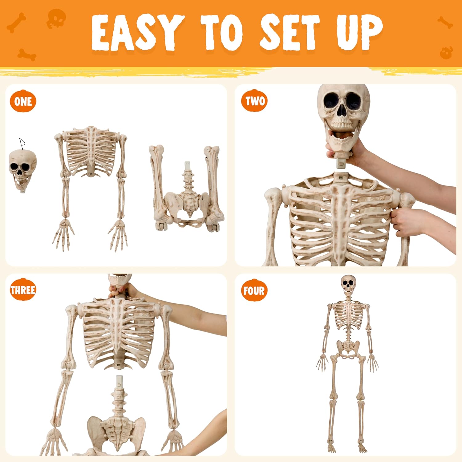 JOYIN 5 FT Posable Skeleton - Life Size Halloween Decoration - Image 3