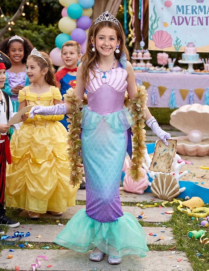 JOYIN Little Mermaid Costume with Tail - Girls Halloween Princess Outfit - Image 7