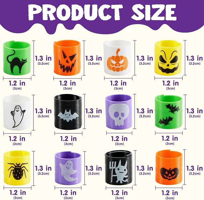 JOYIN 36 PCS Halloween Coil Spring Toys - Party Favors for Kids - Image 6