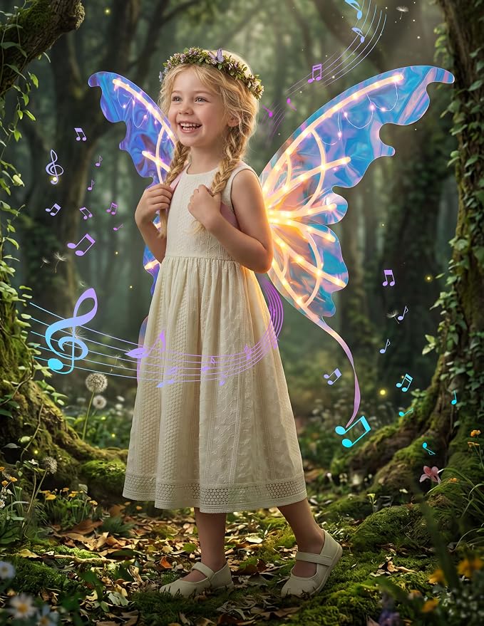JOYIN Electric Butterfly Wings with Music & LED - Kids Halloween Costume - Image 3