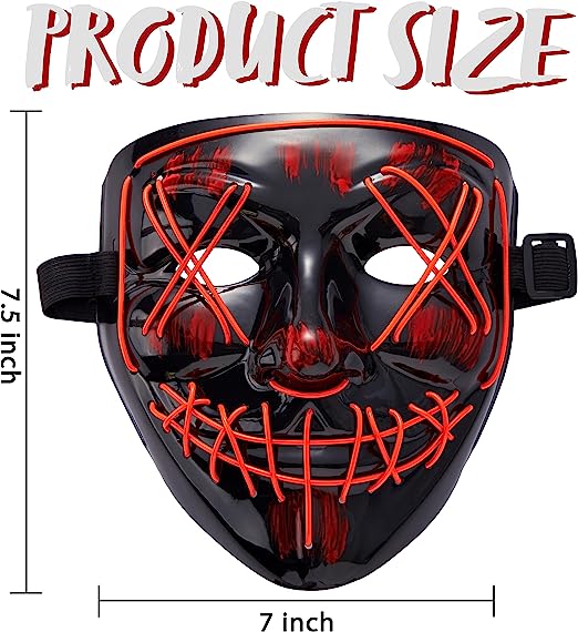 LED Scary Mask And Gloves (red) - Image 3