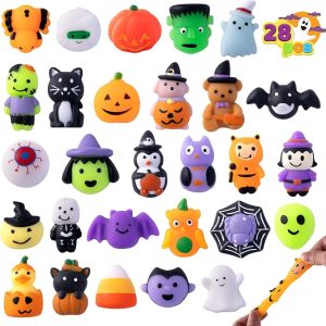 JOYIN 28 PCS Halloween Mochi Squishy Toys - Party Favors for Kids
