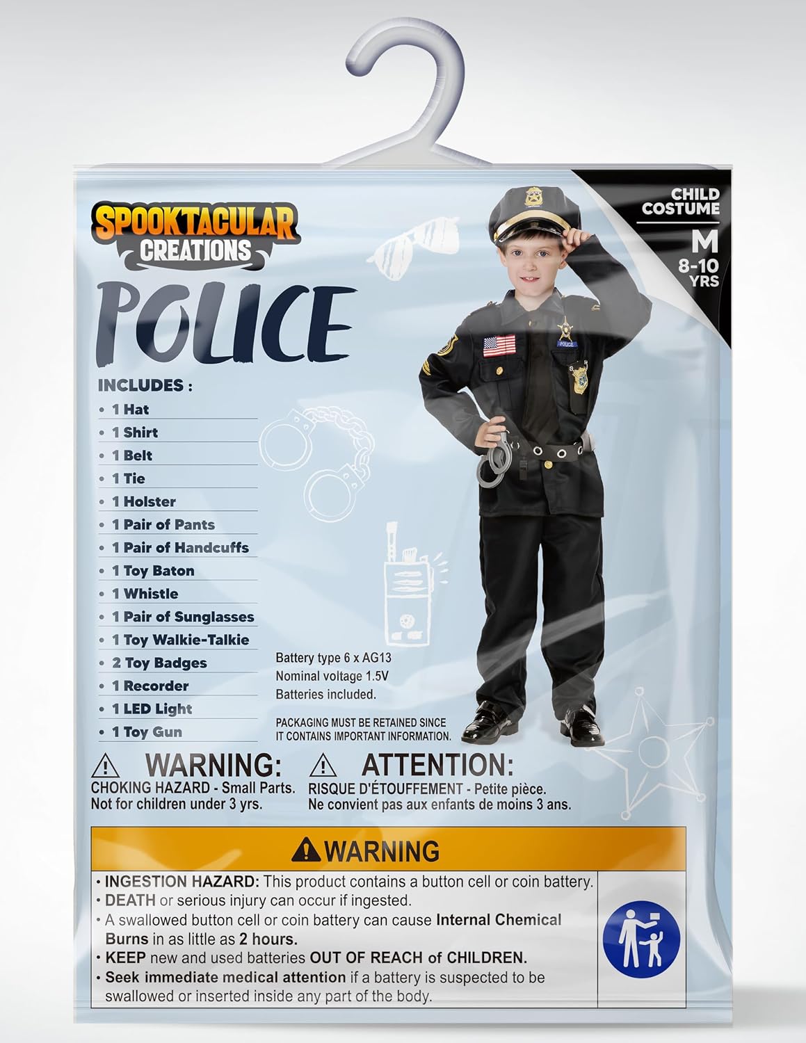 JOYIN 14-Piece Halloween Police Officer Role-Play Set for Kids - Image 8