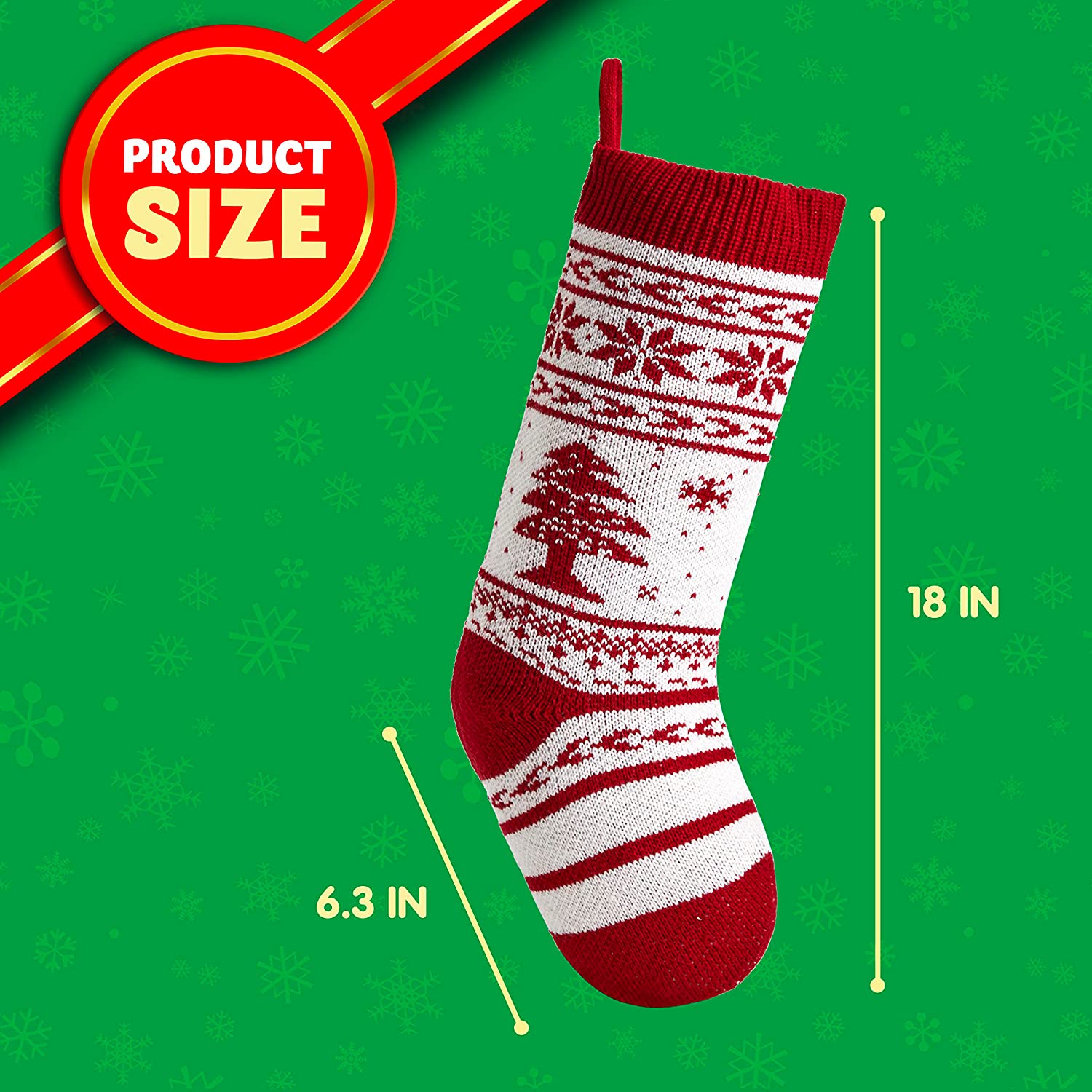 15in Knit Christmas Stockings, 4 Pack - Image 5