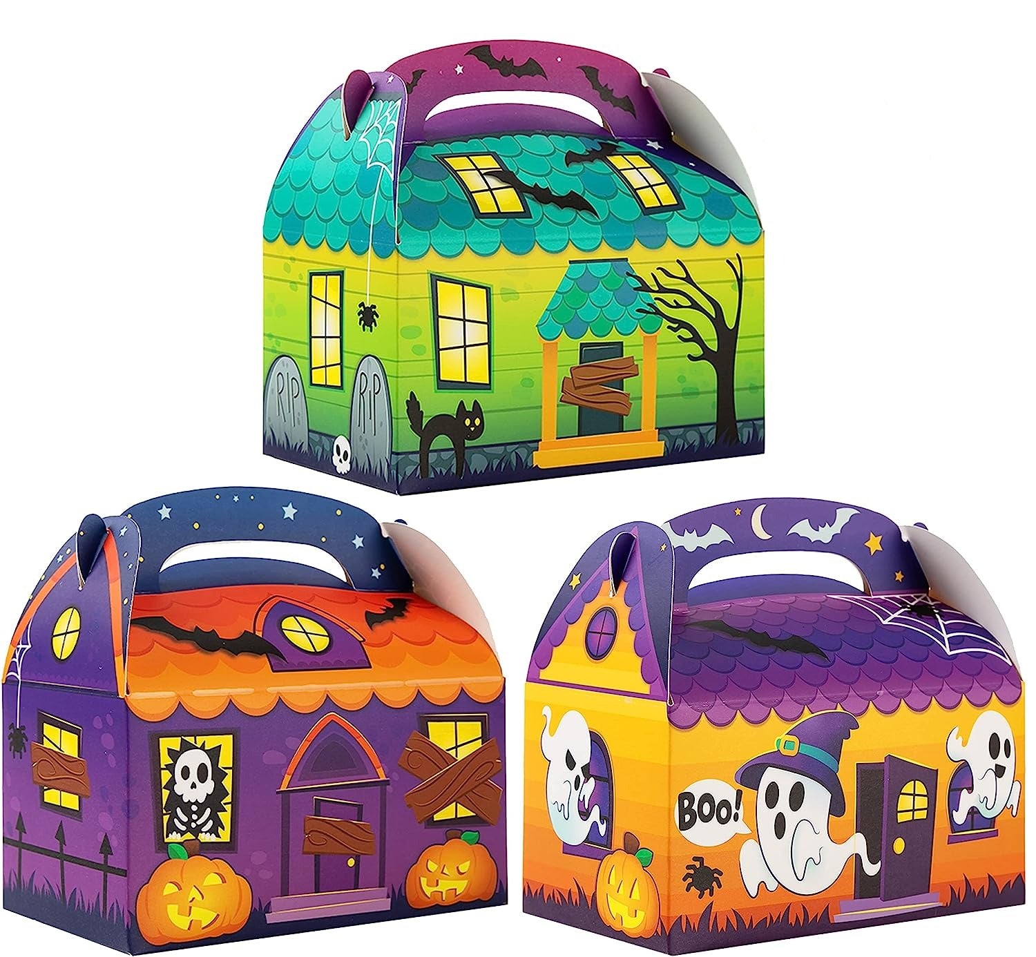 3D Halloween House Cardboard Treat Boxes