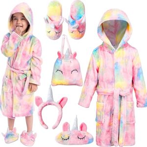 Kids Unicorn Robe and Bathroom Set