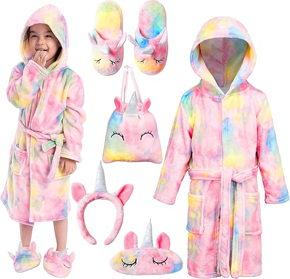 Kids Unicorn Robe and Bathroom Set