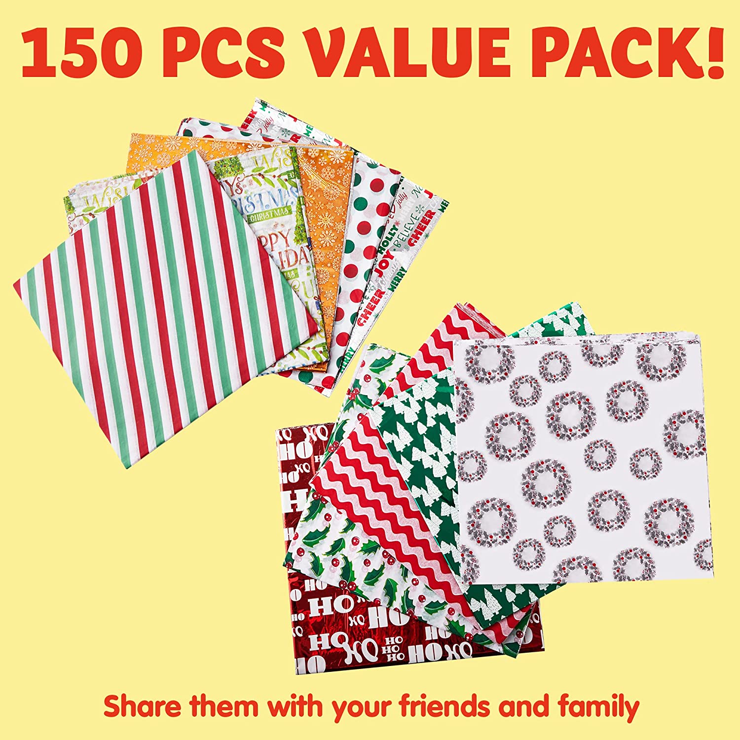20in Tissue Paper Assortment (ten Colors), 150 Pcs - Image 2
