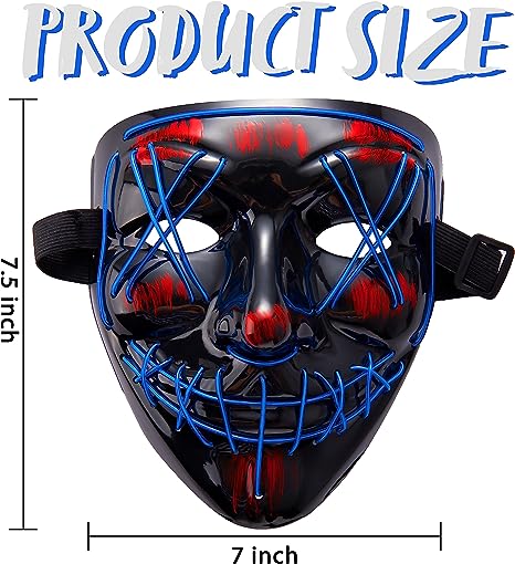 LED Cosplay Scary Mask And Gloves - Image 3