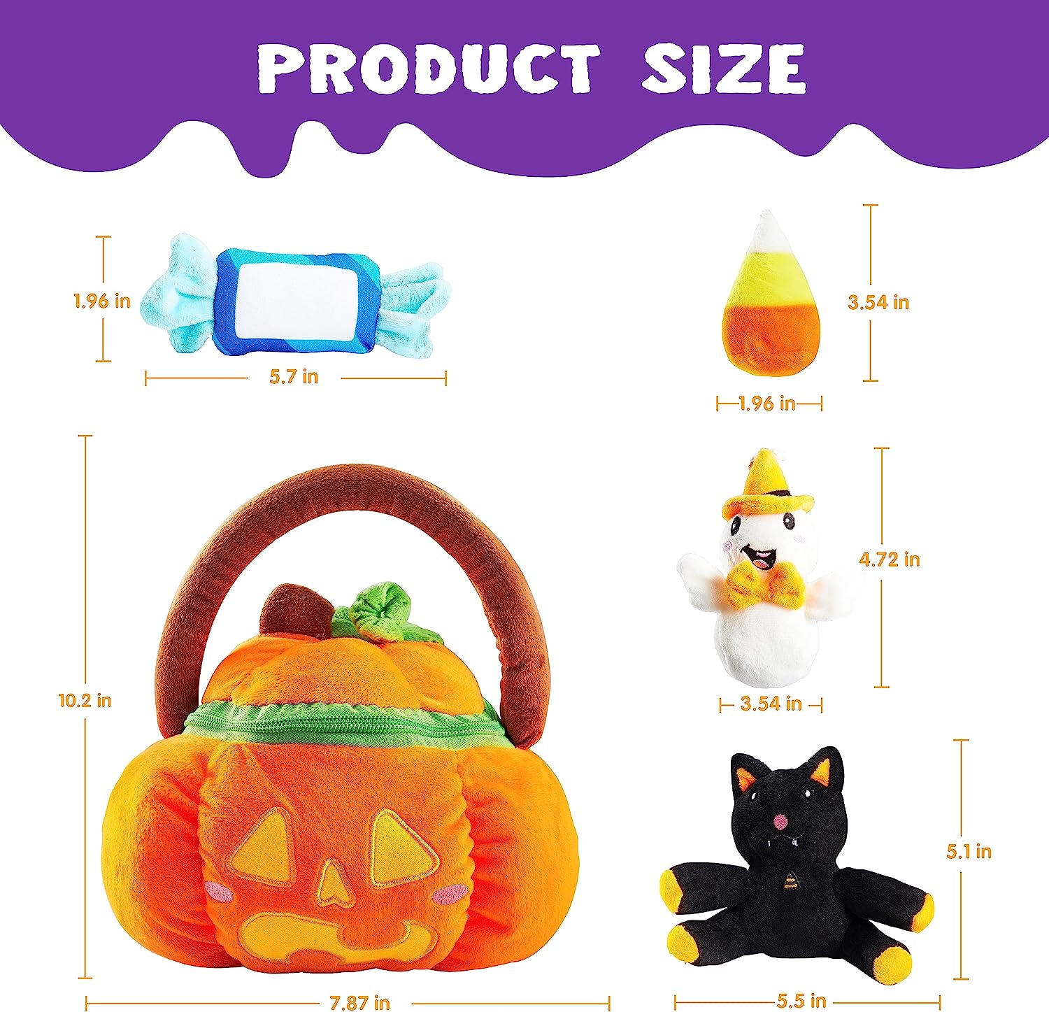 Satiated Plush Pumpkin Baby Basket - Image 3
