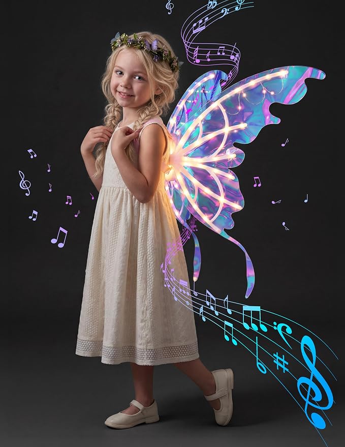JOYIN Electric Butterfly Wings with Music & LED - Kids Halloween Costume - Image 4