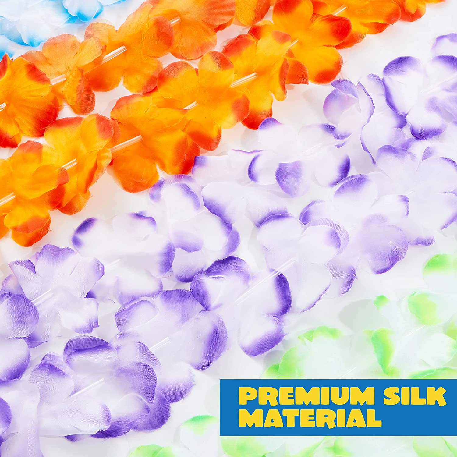 120Pcs Hawaiian Colorful Tropical Flower Leis Necklaces for Kids Adults - Image 3