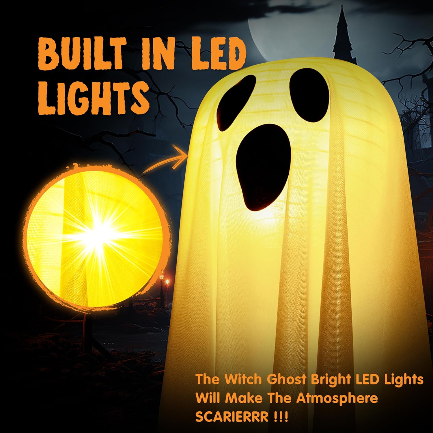 6 Pcs Halloween Decorations Hanging Ghosts Outdoor - Image 6