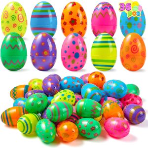 36Pcs Printed Easter Egg Shells