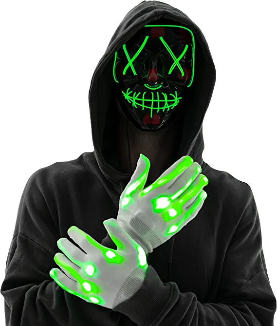 Led Scary Mask And Gloves (green) - Image 7