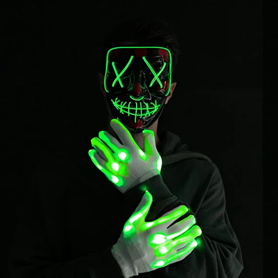 Led Scary Mask And Gloves (green) - Image 4