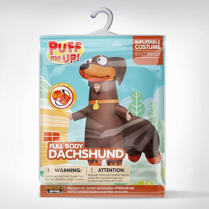 JOYIN Adult Inflatable Dachshund Costume - Blow Up Dog Halloween Suit - Image 6
