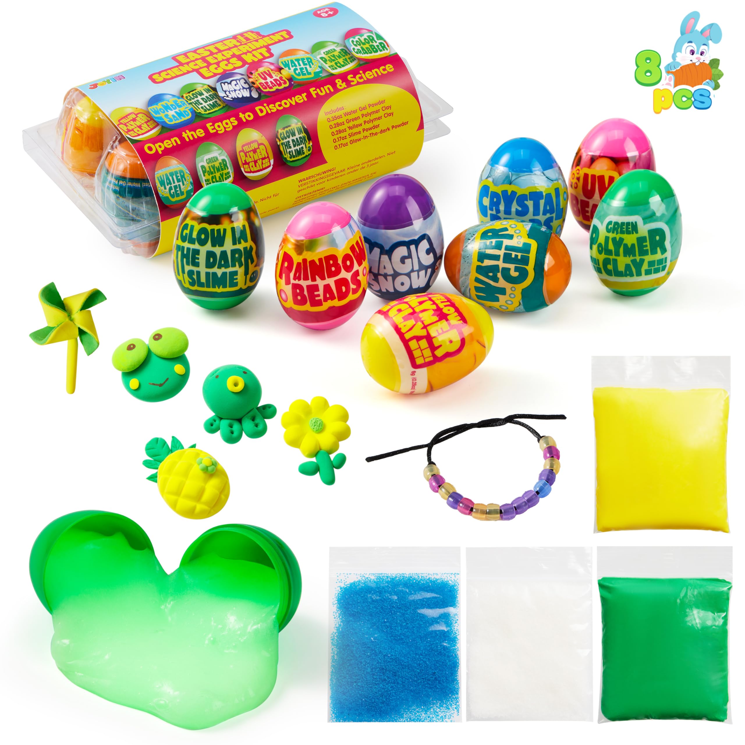8 Pcs Easter Science Experiment STEM Eggs for Kids Party Favors