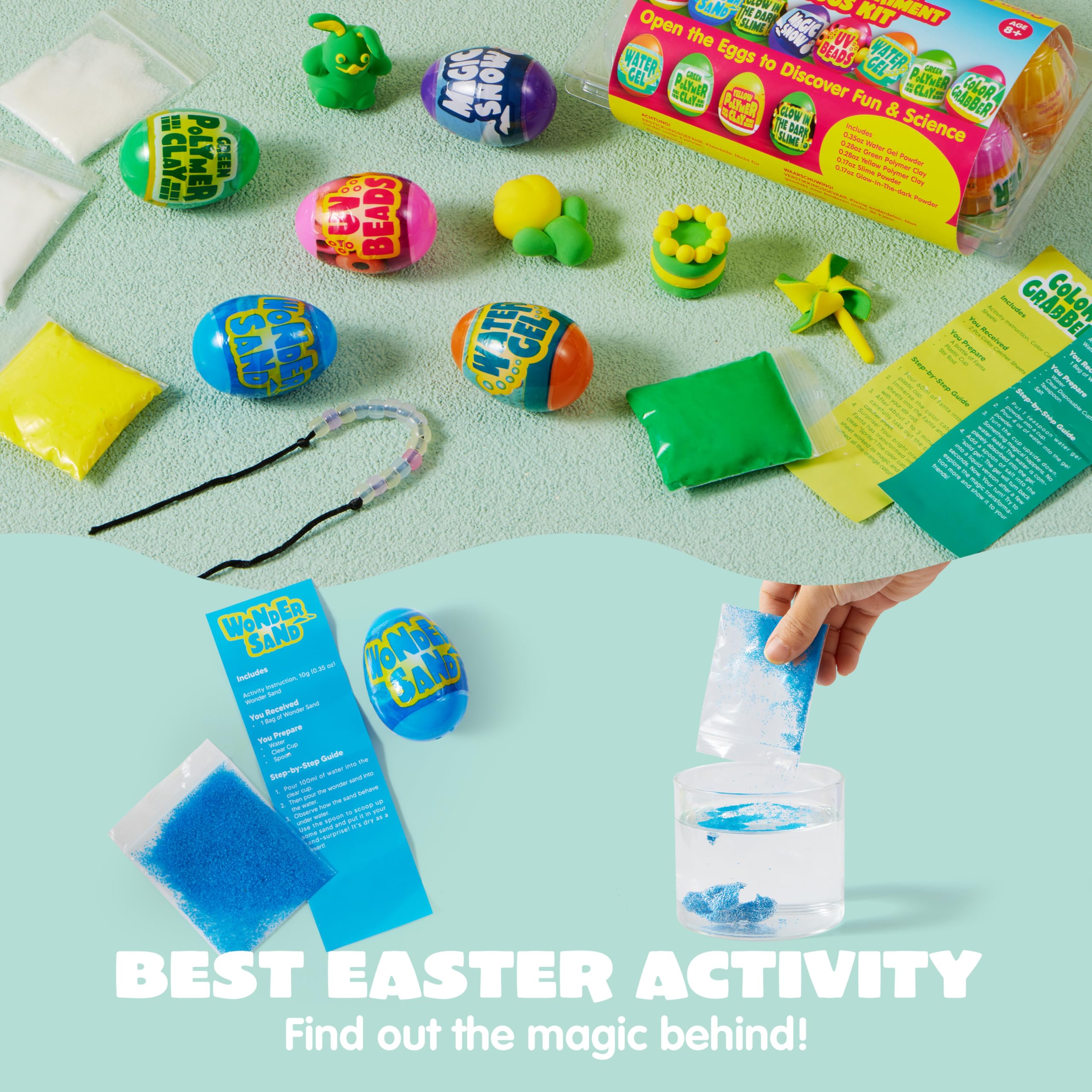 8 Pcs Easter Science Experiment STEM Eggs for Kids Party Favors - Image 4