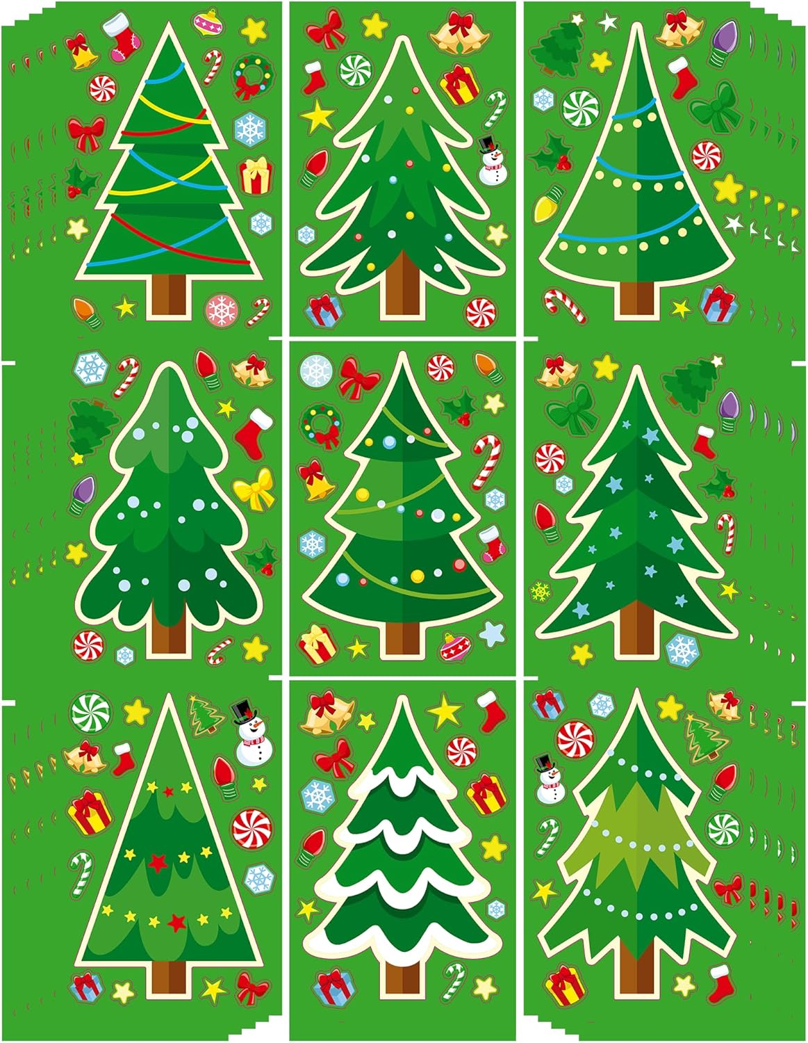 24 Pcs Christmas Tree Stickers, Make Your Own Christmas Tree Stickers Sheets - Image 8
