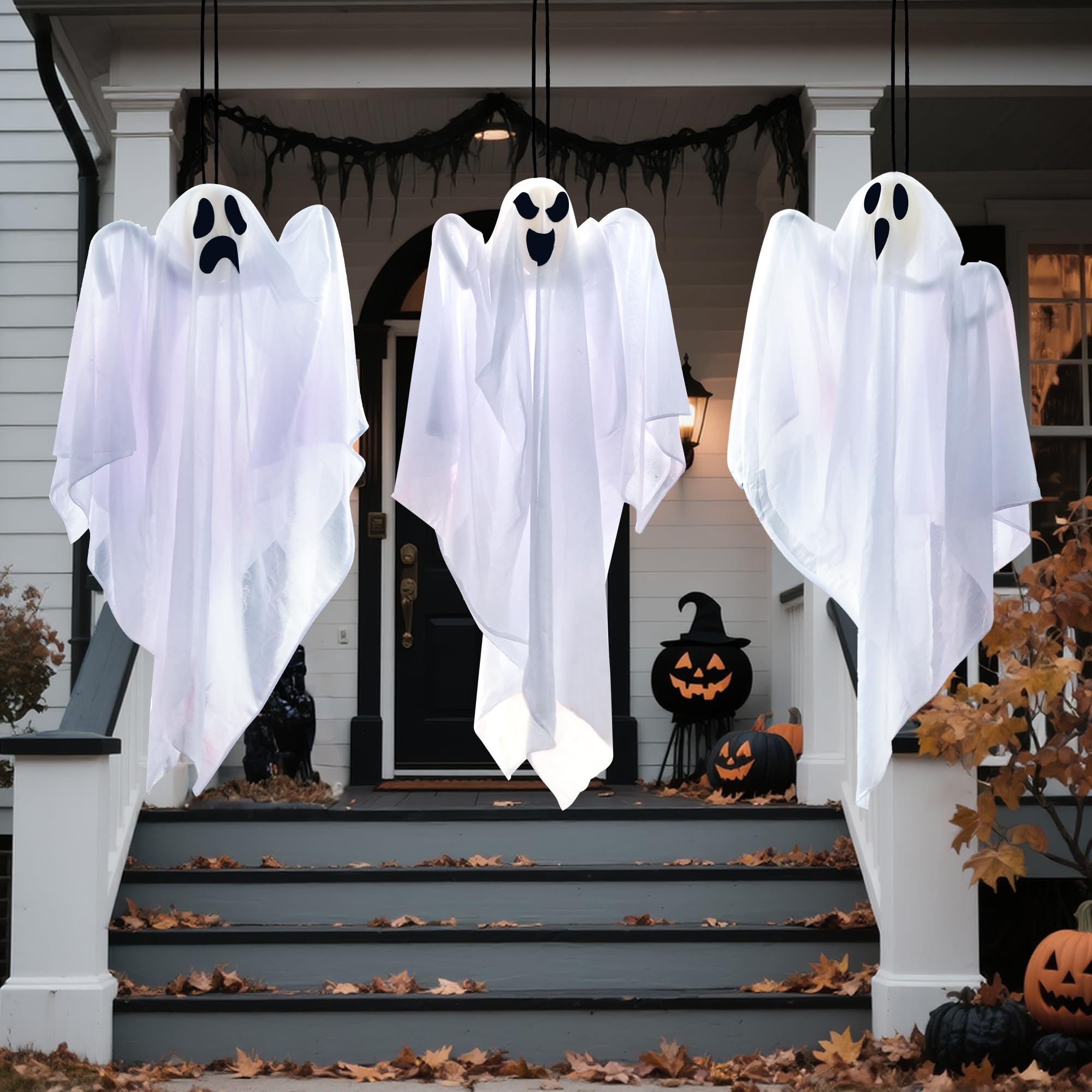 1 PC 27.5 Halloween Hanging Ghosts Decorations Outdoor - Image 7