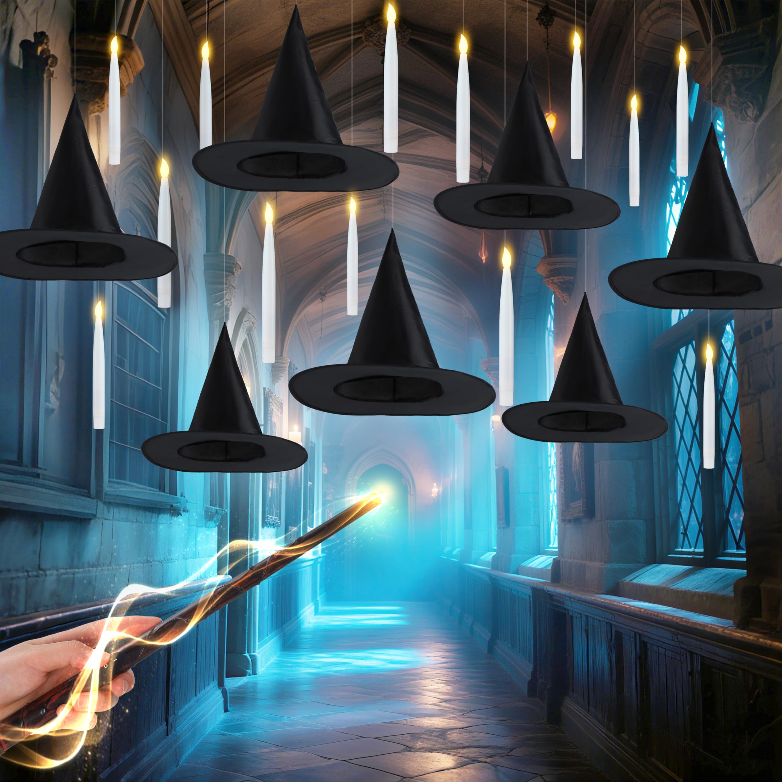 20Pcs Halloween Floating Candles and Witch Hat - Image 8