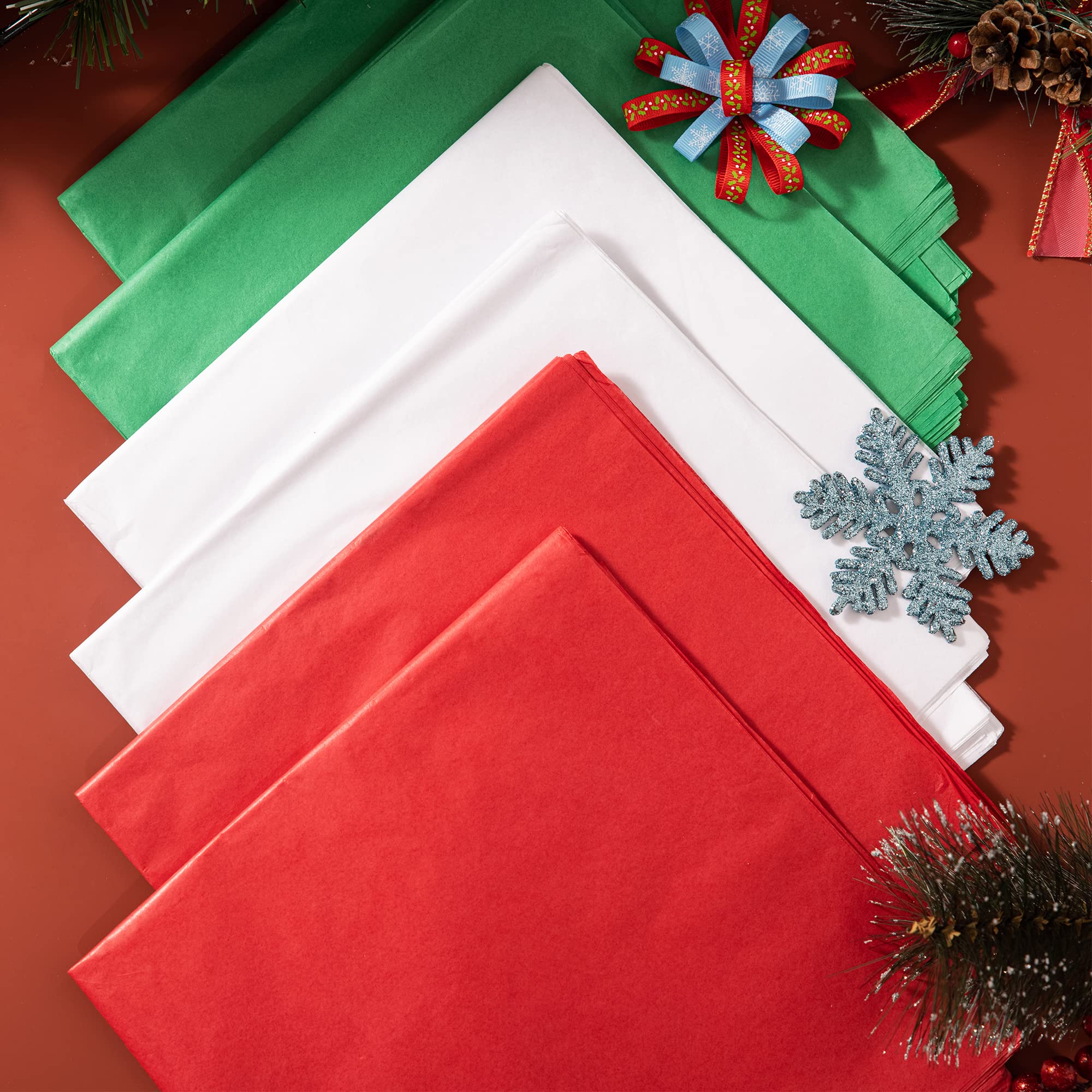 36 Sheets Christmas Tissue Paper Red, Green & White - Image 2