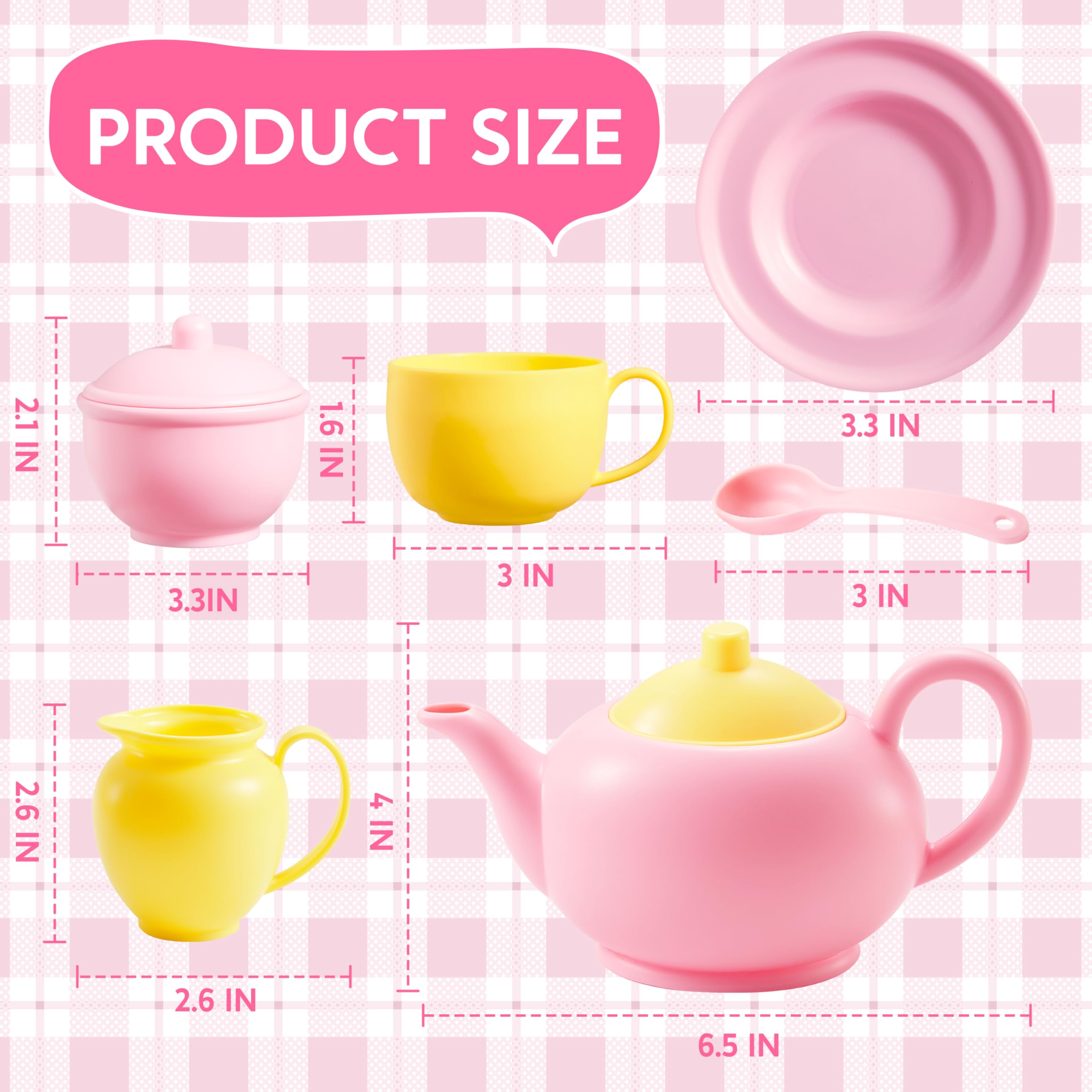 18PCS Pretend Tea Party Set - Pink Teapot - Image 8