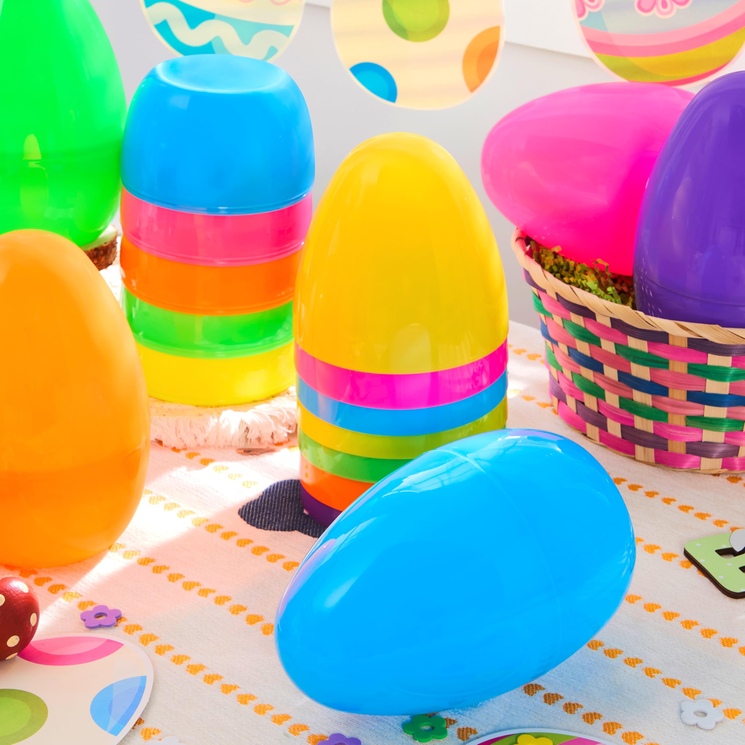 6Pcs 8 Jumbo Plastic Easter Egg Shells Fillable for Easter Egg Hunt - Image 8