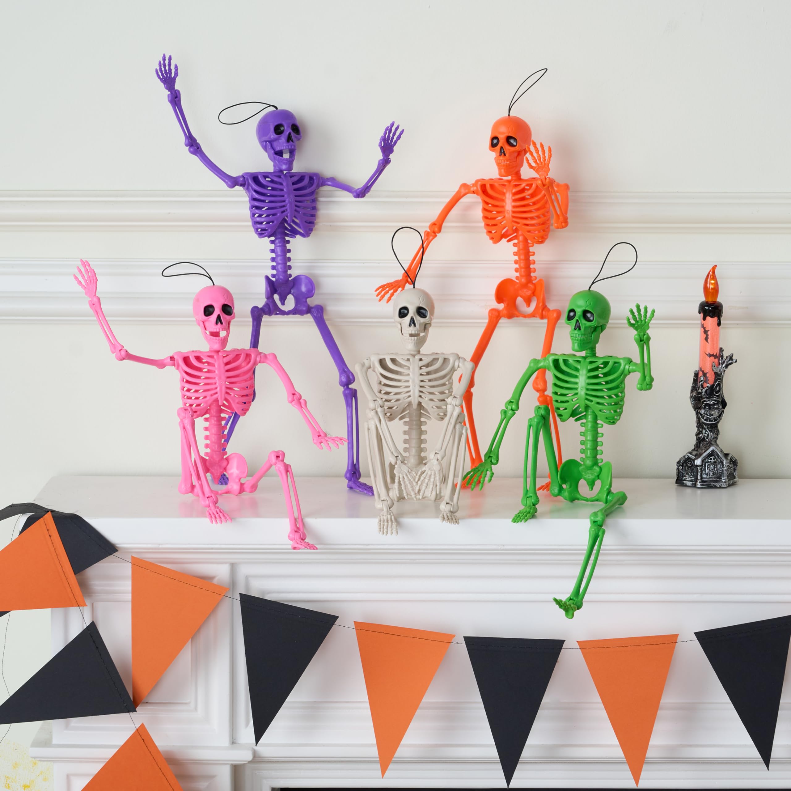 5 PCS Posable Halloween Skeleton Decor 16 Inches - Image 7